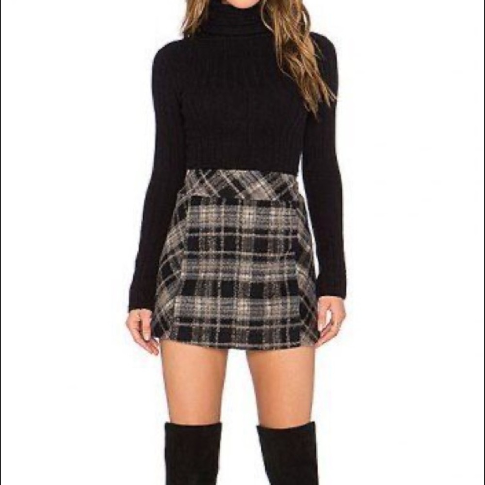 Free People ‘Zip It To’ Plaid Mini Skirt